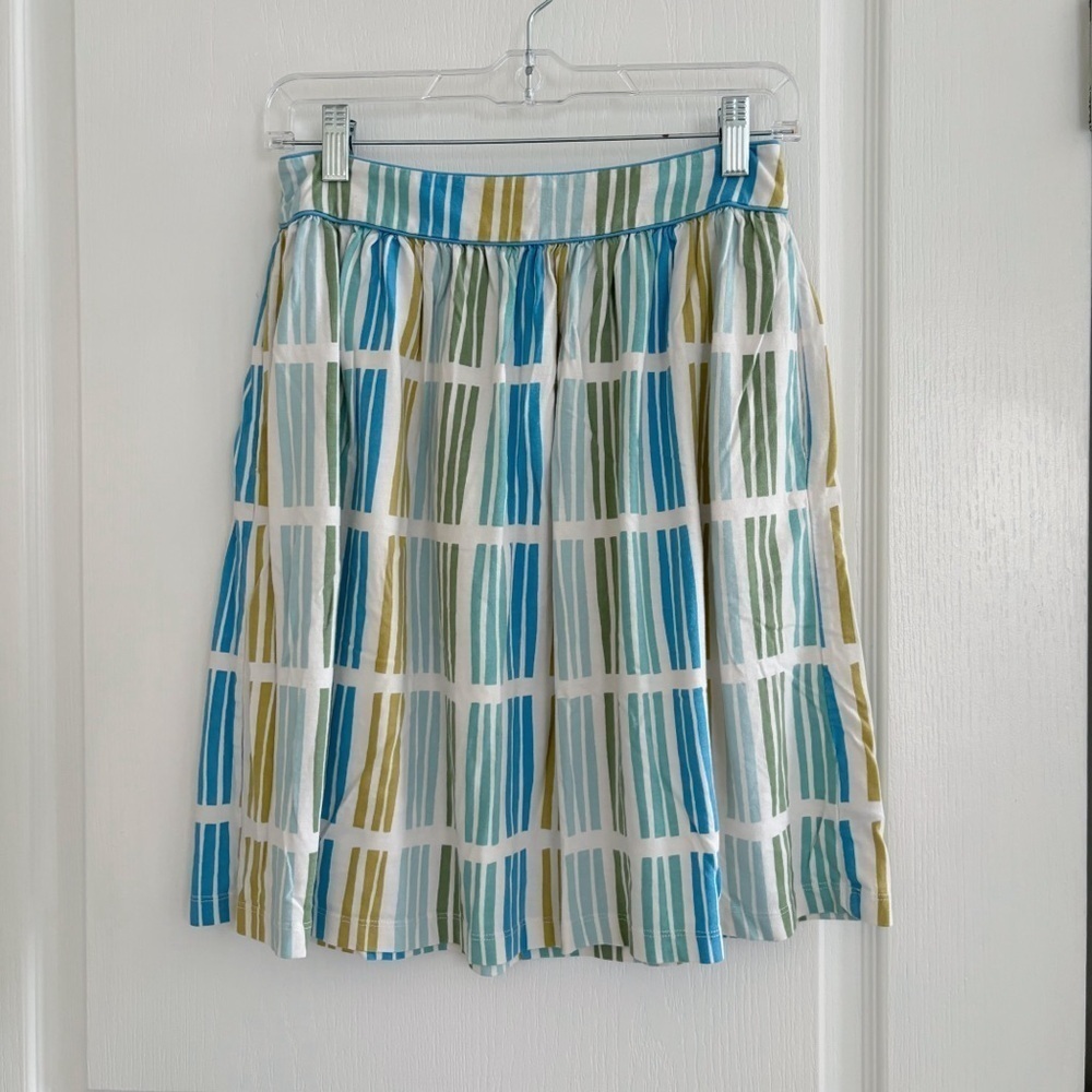 Boden Coastal Striped Cotton Blend Skirt Sz 4 Summer Classic